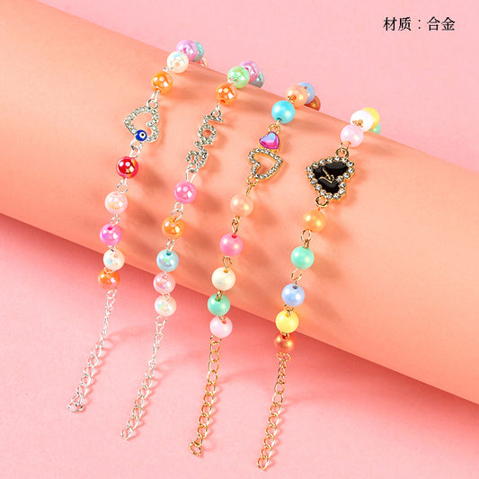 Colored Beads and Diamond Bracelet  M.43