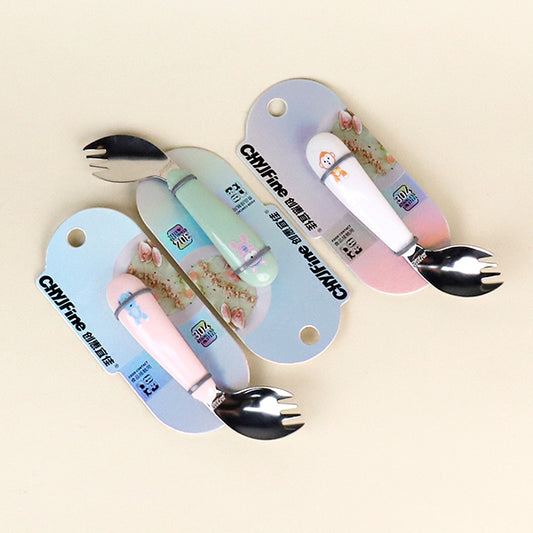 TF - 184 304 Stainless Steel Children's Bent - Tip Spork M.66 JPDB