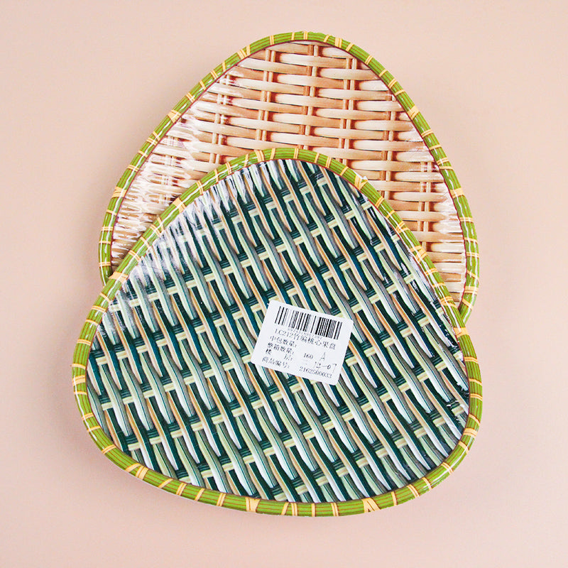 LC212 Bamboo Woven Peach-Heart Fruit Plate M.20