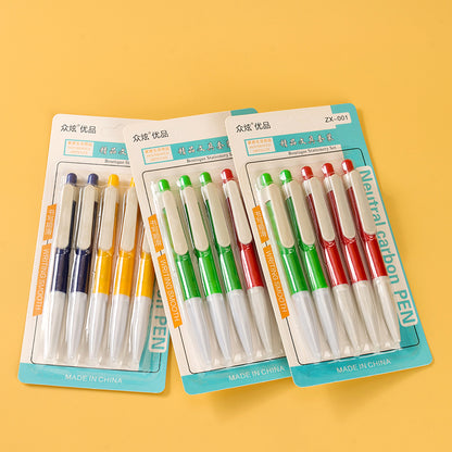 Bolígrafo Zhongxuan ZX001 (5 unidades), tinta de secado rápido de 0,5 mm, multicolor/monocromo, para oficina y escuela, M.82