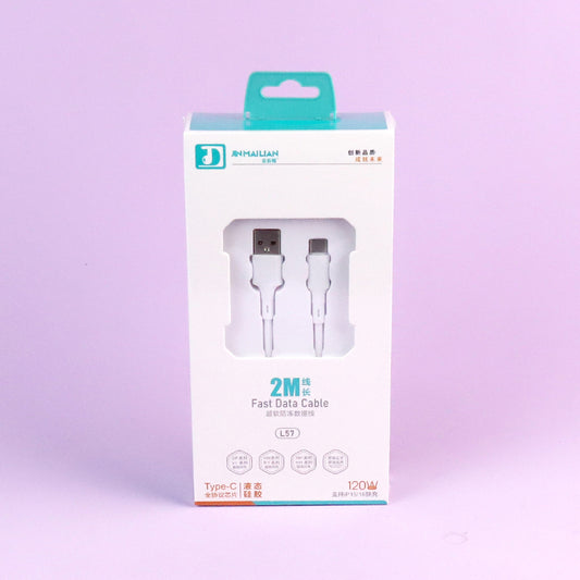 L57 USB-C Cable 2M Extra Long - 60W Fast Charging for Smartphone/Tablet A.12 JPDB