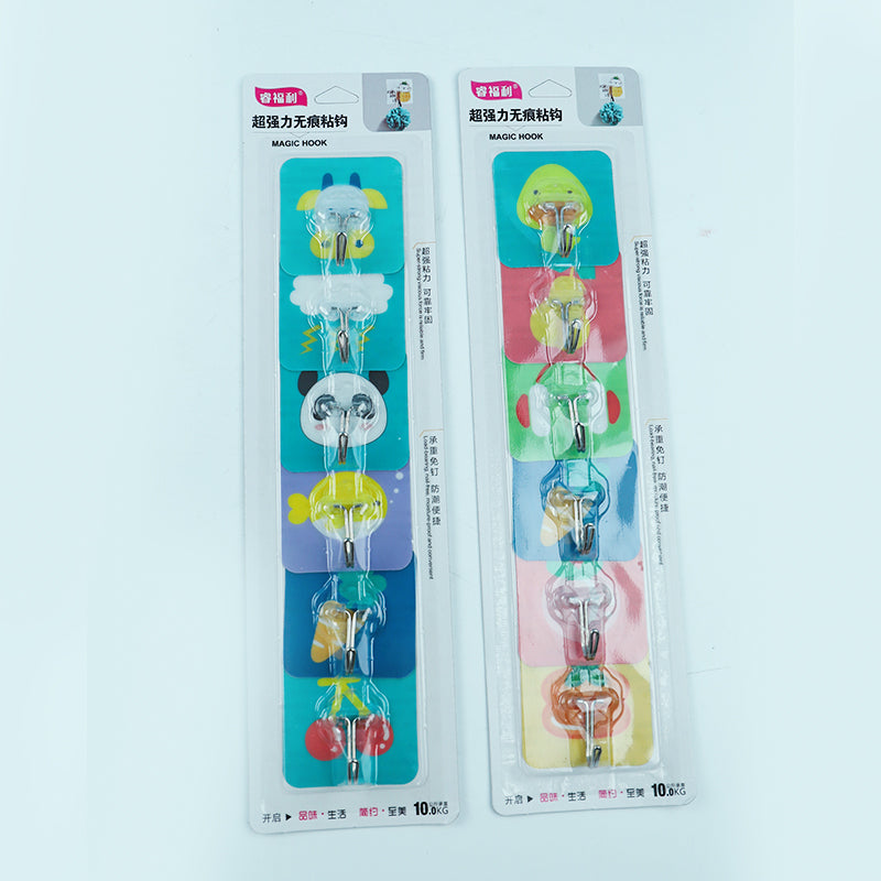 Ruifuli Model 226 Adhesive Hooks - 6 Pcs Printed Trace-Free Type M.16