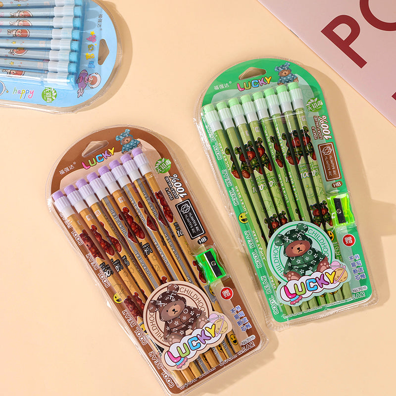 Pencil Set with Large Eraser Tips (Mixed Styles) M.82