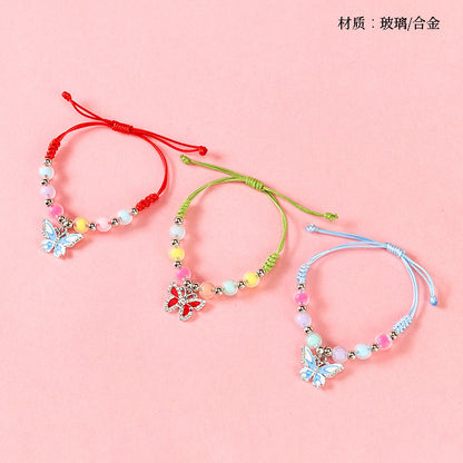 Frosted Bead Pendant Braid Bracelet  M.43