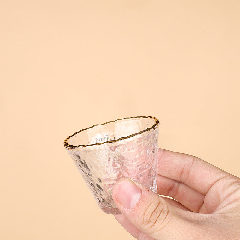 LIFINE Model JY Gold-Rimmed Ice Dew Glass Cup (Tea Ceremony Cup) M.17