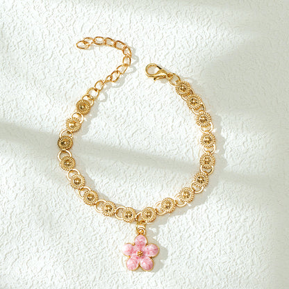 New Style Chain Enamel Flower Bracelet  M.43