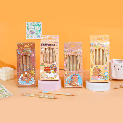 XX - 89 Series Set of Seven Pencils with Large Eraser Tips (Random Flower Patterns) M.82