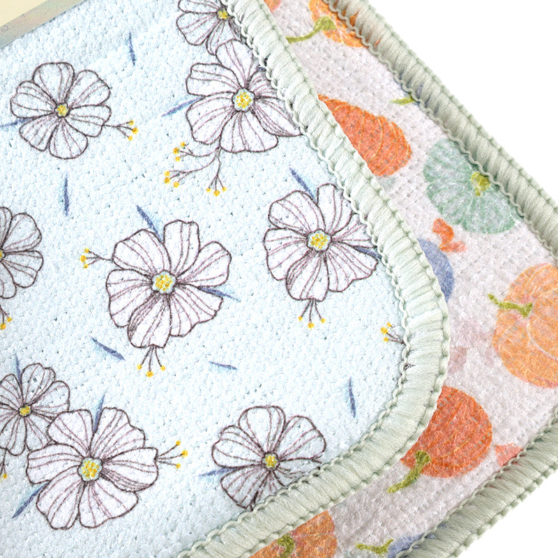 AMS-7310 check in two printed dishcloths M13