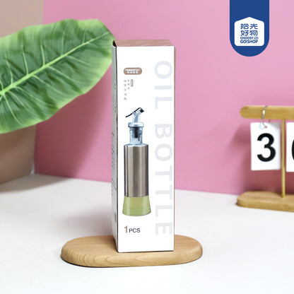 0056 Like a Dream Rose Gold Leather-Wrapped Glass Oil Dispenser (300ml) M.69 JPDB