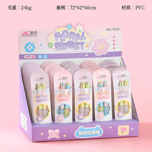 Little Kid 6-Pack Ballpoint Pen 0.5mm Rounded Nib Washable Ink for Primary School Students M.82