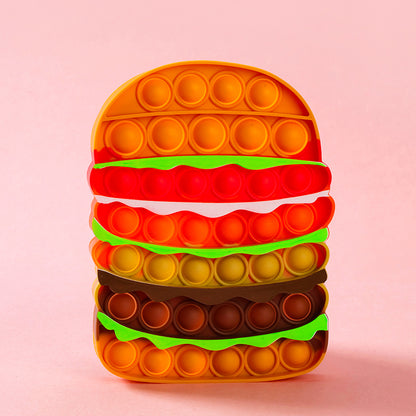 The detachable hamburger squishy toy is a popular fidget gadget for kids and teens M.08