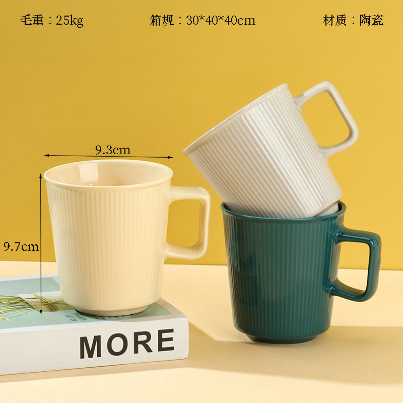 E03 Glazed Ceramic Mug Random Color High-Temperature Fired Daily Drinking CupM.65