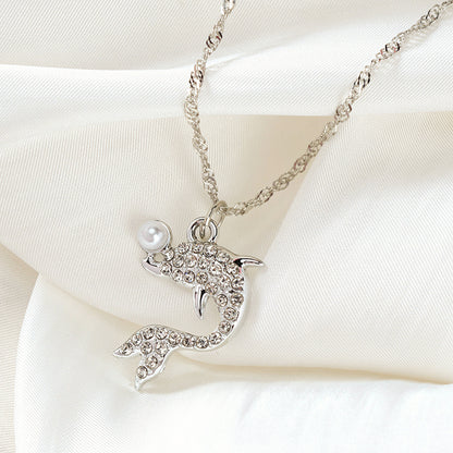 Silver Diamond - set Koi Fish Necklace M.43