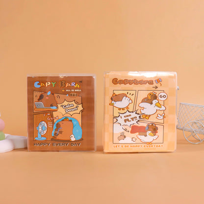 XX-186-7 Capybara Notepad "Chill" Bathing Design 90g Eye-Care Paper 10*14cm for Office Workers M.81