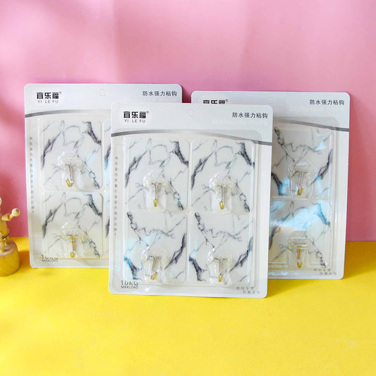 Brand Yilefu Model 8091 Adhesive Hooks - 4 Pcs Trace-Free Type M.16