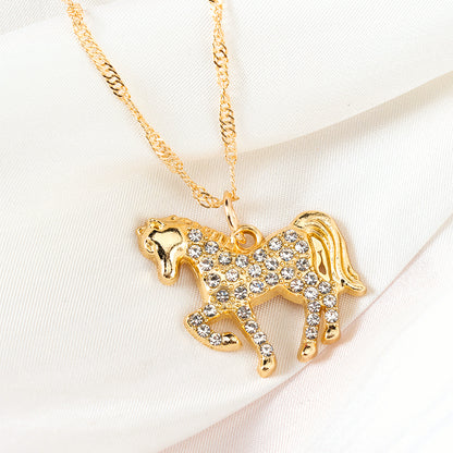All-Diamond Pony Ripple Necklace M.43