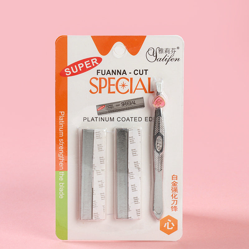 Juego de cuchilla para recortar el vello de hombros y pinzas para cejas M.50 