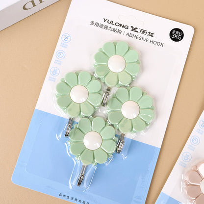 Yulong Model 8064 Adhesive Hooks - 4 Pcs Chrysanthemum Design M.16