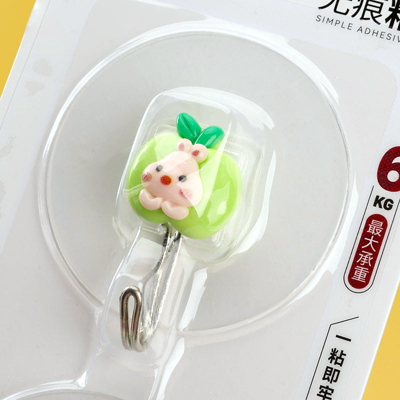 Qiaoxiaoya Model 9404 Adhesive Hooks - 2 Pcs Clapping Animal Design M.16