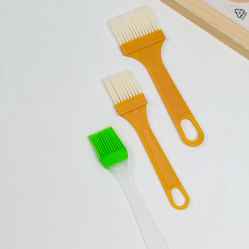 0870 Barbecue Brush & Plate Brush Set Food-Grade Silicone Heat-Resistant Grilling Tools M.64