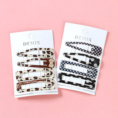M42 Boxed Four-piece Colorful Leopard Print Bobby Pins