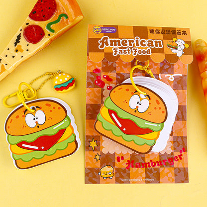 XX-7012 French Fries & Hamburger Themed Notepad 90g Thick Paper 10*14cm Portable Office Notes M.81