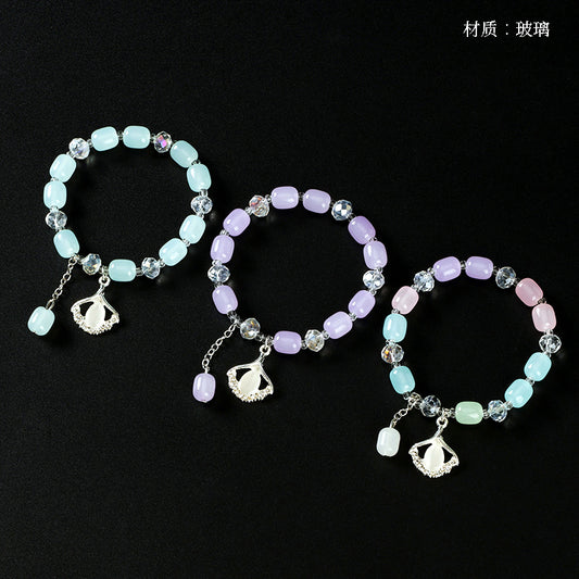 Fresh Diamond-Accented Cat's Eye Crystal Bracelet  M.43