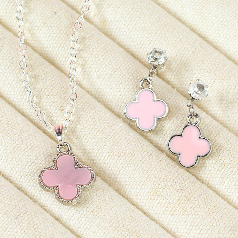 New - style Clover Earrings and Necklace Set M.43