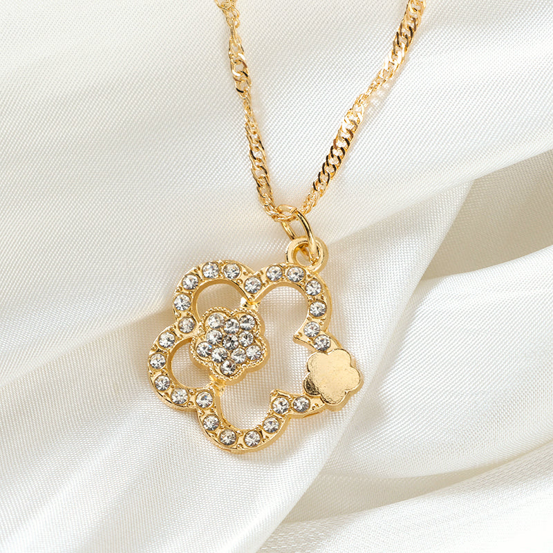Hollow Full - Diamond Flower Necklace M.43