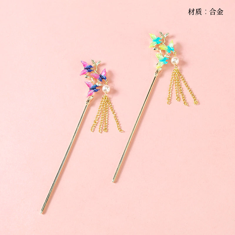 M42 New Three-Butterfly Decorated Hair Pin