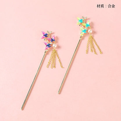 M42 New Three-Butterfly Decorated Hair Pin
