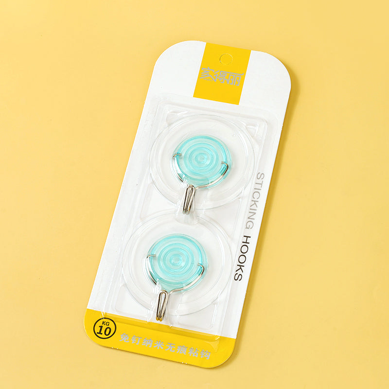 Model JDL-395 Adhesive Hooks - 2 Pcs Round Crystal Colorful Design M.16