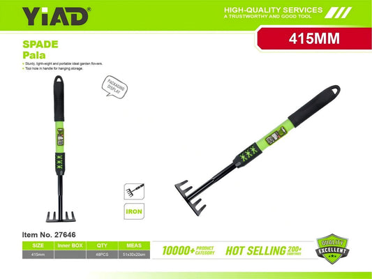 Five-tooth rake with iron handle and rubber sleeve M.33