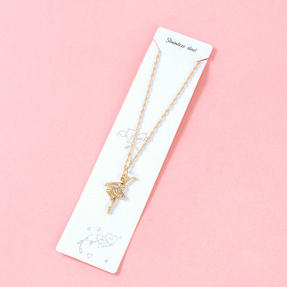 Micro - Paved Ballerina Girl Necklace M.43