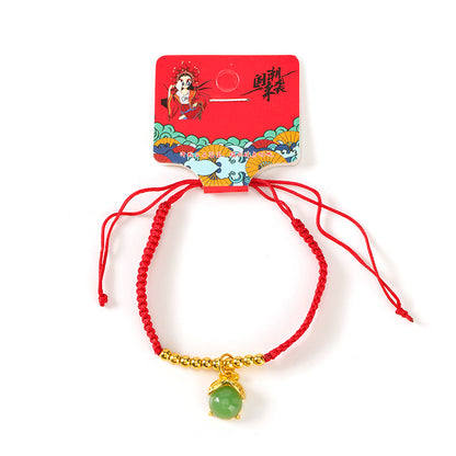 Golden Bead Pendant Braided Bracelet (Random)  M.43