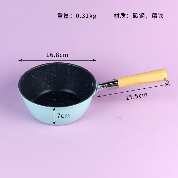 16cm Milk Pan with Wooden Handle and Oil - gathering Function M.61 JPDB