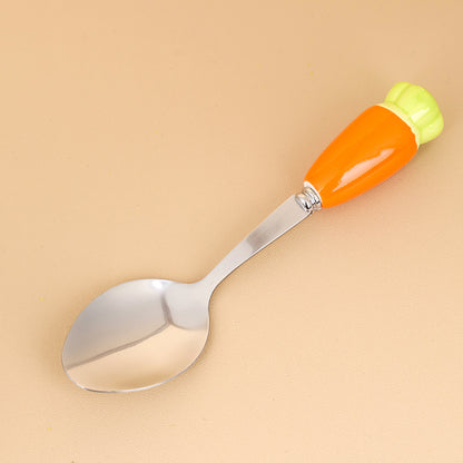 HSC-4 Small Radish Pattern Ceramic Handle No.3 Pointed Spoon M.66