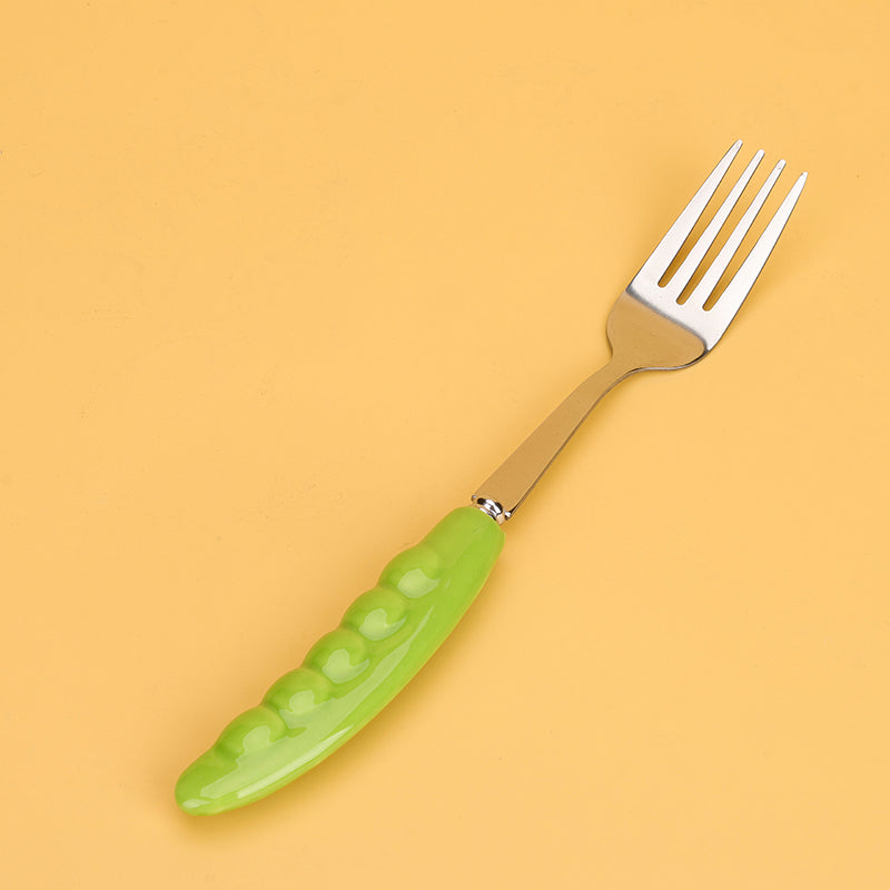 HSB-6 Snow Pea Pattern Ceramic Handle No.2 Fork M.66