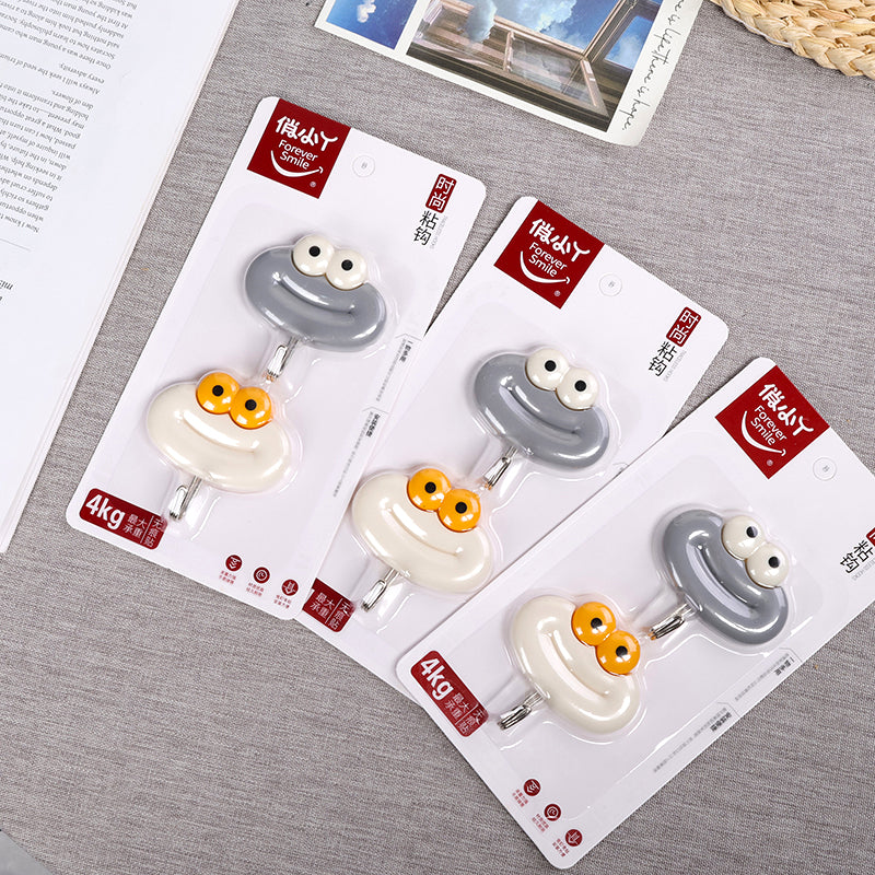 Qiaoxiaoya Model 9289 Adhesive Hooks - 2 Pcs Big Mouth Design M.16