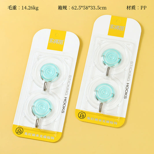 Model JDL-395 Adhesive Hooks - 2 Pcs Round Crystal Colorful Design M.16