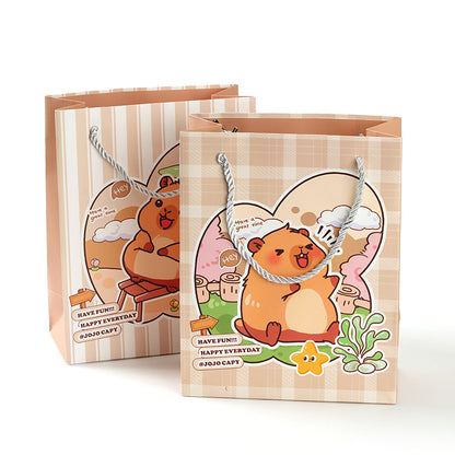 ST602-01 Medium Capybara Around the World Gift Bag (Vertical) 19.5*9.5*24.5 M24 M.73