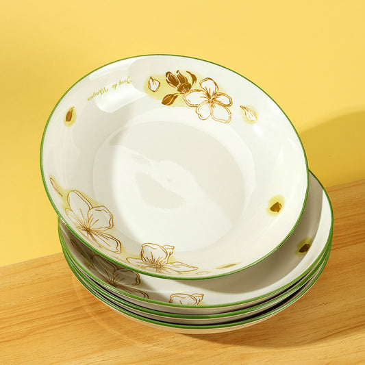 Yongfeng 7 - inch Fruit Platter (Bamboo and Ice - white Magnolia) M.66 JPDB