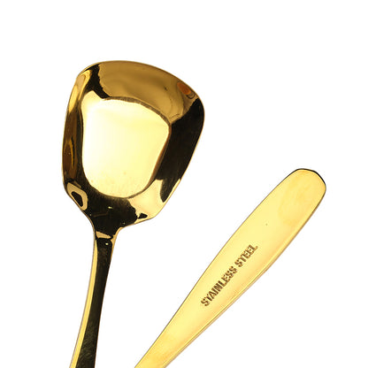 Gold-Plated Medium-Sized Square Bowl Spoon M.66