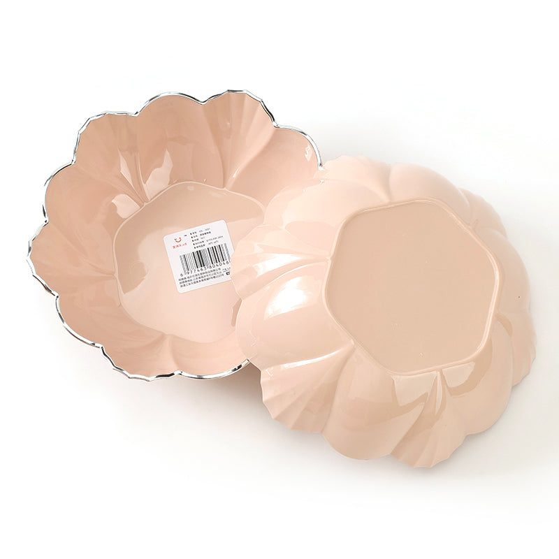 YDL-3221 Hot Stamping Silver Deep Plate Flower-shaped Fruit Plate (10 per pack) M.20