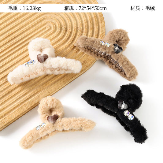 M42 5.1 Inch Furry Big Paw with Heart - shaped Rhinestones