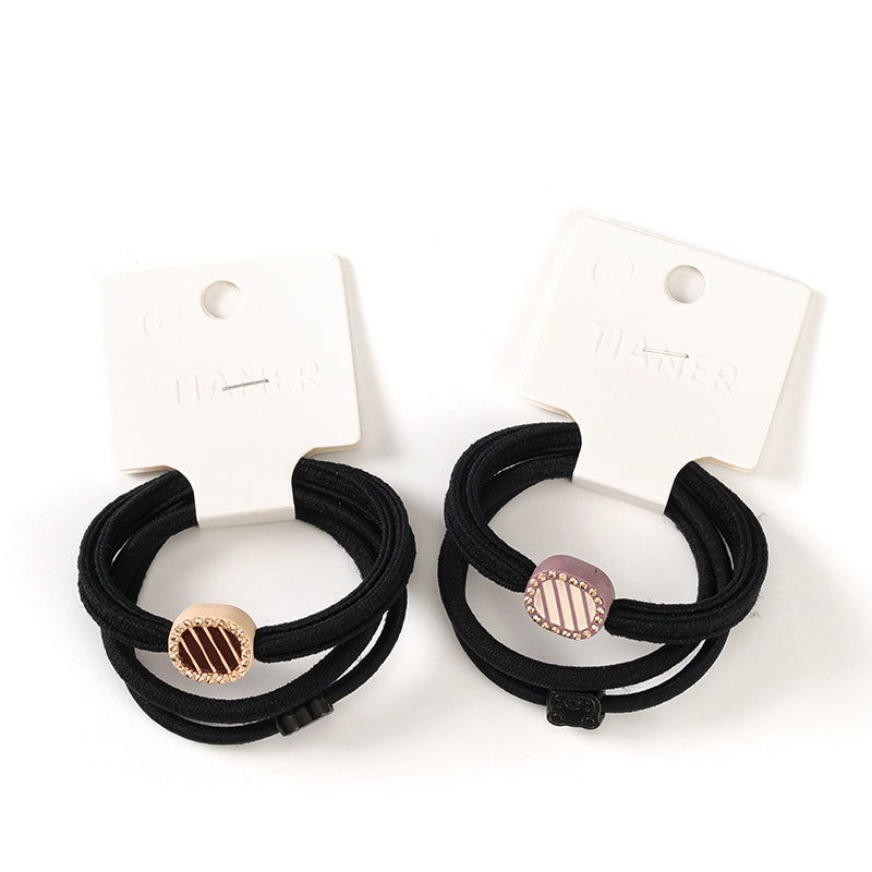 M42 3 Crystal-Studded Accessory Set with Hair Ties - Sparkly & Durable for Daily Hairstyling