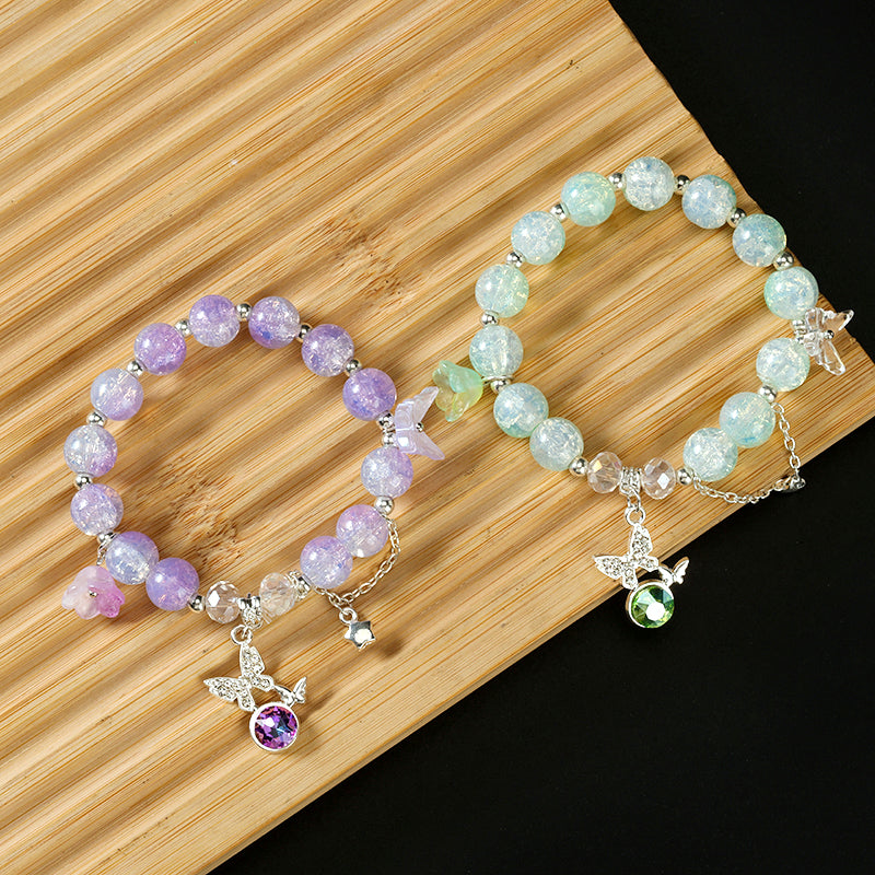 Orchid Butterfly Diamond Bracelet  M.43