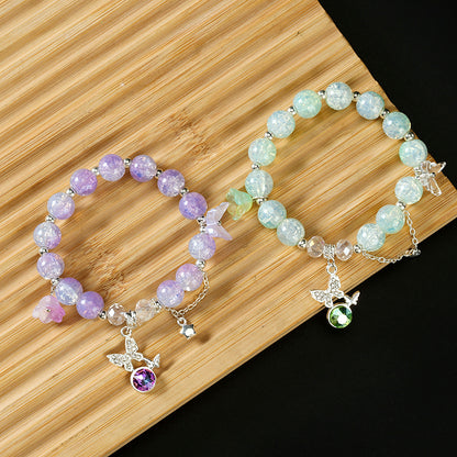 Orchid Butterfly Diamond Bracelet  M.43