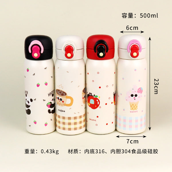 500ml Mengxiang Dual-drinking Gourd-shaped Vacuum Thermal Insulated Mug - Model YSM8651 M.26 JPDB