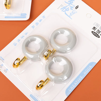 Zhuoyunxin Model 5629 Adhesive Hooks - 3 Pcs Circular Ring Design M.16